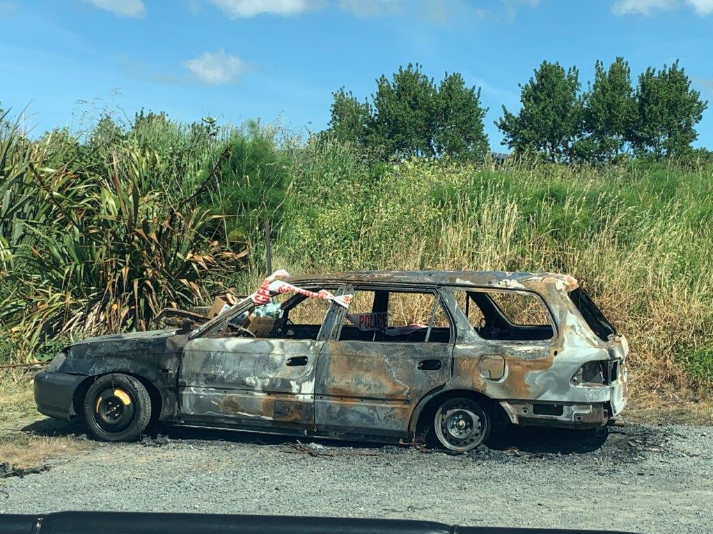 Burned out car
