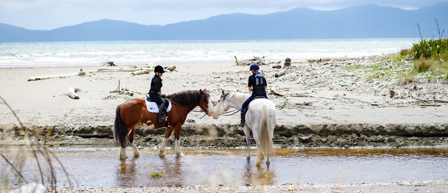Horse riding on the beach at Queen Elizabeth Park